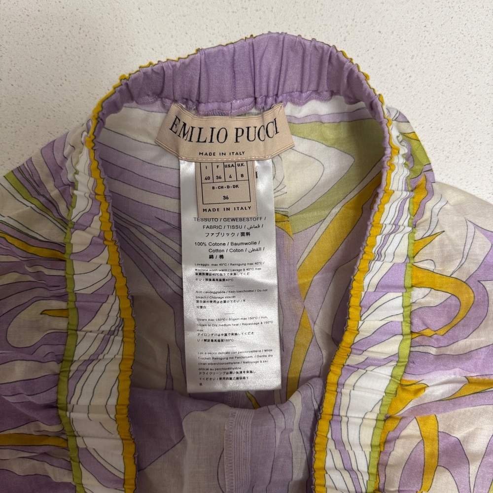 Pucci Lavender 100% Cotton Shorts | Size IT 40 - Picture 2 of 4